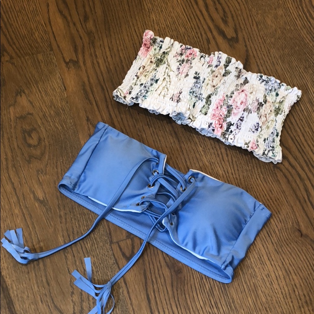 Bandeau swim top duo